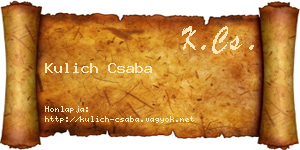 Kulich Csaba névjegykártya