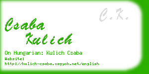 csaba kulich business card